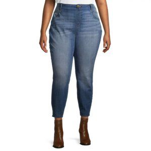 Terra & Sky Pull On Stretch Capris Mediums Wash Capris High Rise Size 3X NWT